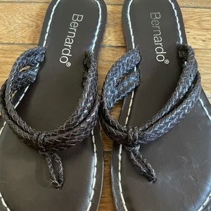 Original Bernardo Brown leather Sandals; used but LIKE NEW